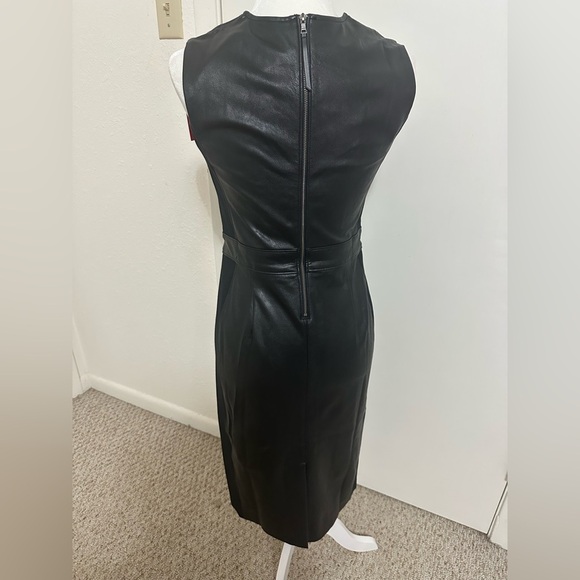 Spanx Black Leather Like Combo Fitted Dress Size small - Picture 9 of 15